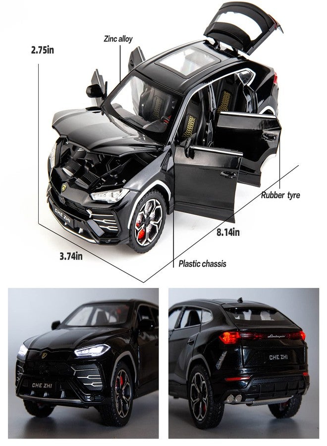 BDTCTK Compatible for 1:24 Lamborghini Urus Car Model, Diecast Pull Back Car Toy car, Doors Open, Light and Sound, Boys Toys Kids Adults Gifts Black - Image 2
